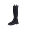 Botas de Caballero de Moda de Caña Alta de 4.5 cm de Tacón Grueso con Punta Redonda, Nuevas para Otoño/Invierno 2026, Botas Largas por Encima de la Rodilla para Mujer