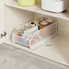 Estante de almacenamiento para cocina con espacios extremadamente estrechos, organizador extraíble para debajo del fregadero, canasta para especias sin taladro para el gabinete
