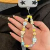 Ins Dibujo Animado Hecho a Mano con Cuentas Funda para Teléfono Móvil Cadena Colgante Llavero Pulsera DIY Colgante para Cámara CCD Mochila Anti-Pérdida