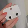 Nuevos Pendientes Negros Chapados de Moda para Mujer, Diseño de Nicho, Pendientes Cuadrados de Alta Gama, Venta Directa del Fabricante