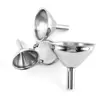Juego de 3 Embudos de Acero Inoxidable para Cocina, Embudo de Aceite Multifuncional, Boca Pequeña, Diámetro Grande, Juego de Mini Embudos