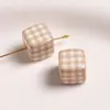 Estilo Ins Japonés Cuadrado Acrílico Impreso Cuadros Perforados Cuentas DIY Cadena de Teléfono Móvil Llavero Colgante Accesorios