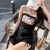 Shorts de Mezclilla de Cintura Alta para Mujer, Verano 2022, Diseño Sexy Delgado, Reductor Cordón Pierna Ancha Hot Pants