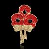 Reina de Inglaterra con broche de alta calidad con diamantes de imitación novia broche de amapola de diamantes al por mayor suministro al contado