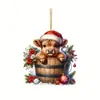 Reno navideño de acrílico, nuevo producto, decoración colgante para interior de coche, colgante plano para el hogar, artículo lindo transfronterizo
