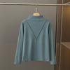 Otoño e invierno Nuevo de Terciopelo cuello alto medio camisa básica camiseta de manga larga plisada en V a la moda simple para combinar con todo top de mujer
