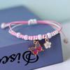 Pulsera Transfronteriza para Mujer, Pulsera Nicho de Alta Gama con Mariposa y Flor, Regalo para Mejor Amiga Estudiante, Pulsera Ajustable Tejida a Mano