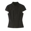 Z Estilo Europeo y Americano Transfronterizo 2026 Nuevo Top de Mujer con Cuello Alto de Doble Botonadura y Pantalones Capri 4764037 4661452