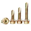 Tornillos Autorroscantes Autorroscantes para Metal con Cabeza Hexagonal Externa y Arandela Integrada Cola de Taladro Cola de Milano Alambre Chapa Metálica Placa de Acero Teja de Acero Color Tornillos Remaches Venta al por Mayor