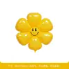 Venda Direta de Fábrica de Decorações de Aniversário em Formato de Margarida, Girassol e Frangipani, Decorações de Sala de Aula, Balões de Rosto Sorridente, Balões de Folha de Alumínio