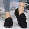 Mocasines de Peluche para Mujer Otoño e Invierno, Zapatos Cálidos con Forro de Felpa y Lazo de Piel, Zapatos sin Cordones para Uso en Exteriores, Fabricante Transfronterizo