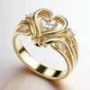 Nuevo Anillo Popular Estilo Lujo Calado Forma de Corazón Circonita Creativo Moderno para Mujer Huajie Venta al por Mayor