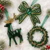 Adornos navideños para mascotas, decoraciones de ciervos, suministros navideños, suministros para fiestas, decoración de ambiente, colgantes de lazo