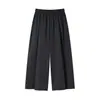 Pantalones de Algodón Sarga para Mujer, Cortos de Pierna Ancha, Nuevo Estilo Primavera/Verano/Otoño 2026, Cintura Elástica, Pantalones Falda Casual Adelgazantes