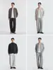 Também Parar Fio de Flor Lã Misturada Tricô Cardigã Masculino Outono Inverno Outerwear de Luxo Leve Gola Alta Pequena Casual para o Dia a Dia Camada Superior