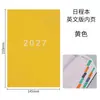 Planejador inglês 2027 transfronteiriço, calendário espanhol, caderno planejador de trabalho com visual elegante, personalizável