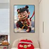 Pintura Decorativa de Animación de Dibujos Animados del Niño Mágico Nezha Pintura Colgante para Dormitorio Habitación de Estudiantes Habitación Infantil Pintura Colgante de Retrato Familiar