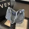 Bolsa Outono High-end Niche Bolsa Mensageiro Feminina 2024 Novo Estilo Simples Bolsa Tote de Jeans Simples Bolsa de Ombro Simples