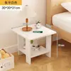 Mesa auxiliar pequeña económica para sofá, mesa lateral para habitación de alquiler, estante de almacenamiento junto a la cama, mesa de centro simple nórdica, mesa de café para sala de estar del hogar
