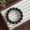 Pulsera de Madera de Ébano Natural con 108 Cuentas de Madera, Auténticas Cuentas de Oración Unisex, Pulsera de Madera de Múltiples Vueltas en Nuevo Estilo Chino