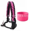 Alça de Corda Paracord para Garrafa de Água em Estoque Transfronteiriça, Manga Portátil para Copo Espacial, Alça de Transporte de Copo com Manga de Base de Silicone para Garrafa de Água Portátil ao Ar Livre