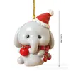 Navidad Transfronteriza Acrílico Plano Lindo Animal Elefante Decoraciones Colgante para Árbol de Navidad
