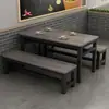 Restaurante Bar de Snacks Comida Rápida Combinación de Mesa y Silla Mesa Larga Simple Moderna Mesa de Comedor para Empleados de Restaurante Escuela de Negocios Fábrica
