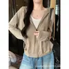 Pantalones holgados de tobillo color café para mujer, nuevo estilo coreano de otoño, pantalones anchos casuales y holgados, talla petite, pantalones tipo capullo de flor