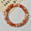 Pulseira de Bodhi Natural com Pastilhas de Flor Flutuante Multicoloridas, Círculo Único de Corte Reto, Alívio Silencioso do Estresse, Joia de Contas Budistas Macias para Envolver o Dedo