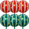 Balões de folha 4D vermelhos e verdes de 22 polegadas, conjunto de 6 peças 22Luch Decorações de festa com tema de Natal