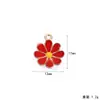 Colgante de Joyería Personalizado de Aleación con Pétalos de Flor de Margarita Multicolor Goteo de Aceite Accesorios para Colgante de Llavero DIY Colgante de Collar