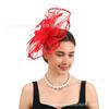 Accesorios para el cabello con plumas de malla, guantes de encaje, traje para fiesta, baile, tocado exagerado, aro para el cabello estilo retro para cenas.