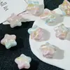 20mm crema dulce viento cinco puntas estrella tridimensional pintura al óleo degradado estrellas DIY pulsera collar de cuentas hecho a mano material