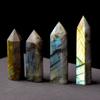 Venta al por mayor del fabricante Piedra de Luna Lima Natural Alargada Columna de Cristal Hexagonal Adorno de Piedra en Bruto Origen Regalo Creativo