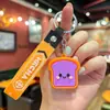 Llavero de Pan Tostado con Emoji de Colores Llavero de Goma Suave de PVC 3D Accesorio Creativo para Regalo Colgante de Bolsa