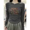Camiseta Base de Terciopelo Vintage Alemana para Mujer, Nueva Elegante Camiseta de Manga Larga con Diseño Adelgazante para Otoño e Invierno