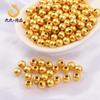 Cobre puro plateado color oro real 18K cuentas sueltas que conservan el color cuentas redondas chapadas en oro pulsera collar cuentas espaciadoras material DIY hecho a mano accesorios de joyería