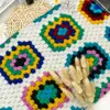 Tela de Lana de Aguja de Punto Multicolor Patrón Tejido Ropa Tejida Otoño e Invierno Abrigo Muñeca Hecha a Mano Tela de Felpa Engrosada