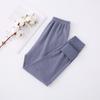 Pantalones interiores cálidos de doble cara cepillados a rayas para otoño e invierno para niños grandes, leggings de fondo de una pieza, pijamas para el hogar, pantalones largos