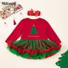2024 nuevo 0-2 años niñas primavera Navidad manga larga estampado de dibujos animados ha vestido traje outlet de fábrica