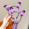 Bonita diadema Kulomi para niñas, con lazo de malla, antideslizante, accesorio para el cabello