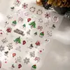 Nuevo Árbol de Navidad Colorido Hombre de Nieve Manicura de Navidad Pegatinas de Alto Valor Guirnalda Estampado en Caliente Copo de Nieve Lazo Decorativos para Uñas