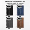 Adequado para iPhone Duo, capa de celular de peça única galvanizada com textura de couro retrô e uma película protetora integrada à capa para proteção contra quedas
