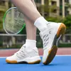 Zapatos de Bádminton Profesional Absorción de Impactos Competición Antideslizantes para Hombre y Mujer Tenis Bádminton Tenis de Mesa Blanco Adulto
