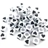 100 cuentas sueltas de acrílico de 6 mm de plástico, 26 cuentas inglesas de color blanco y negro, accesorios de joyería transfronterizos de Amazon