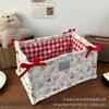 Mini cesta de almacenamiento Ins Bear, hecha a mano, acolchada, bonita, para el hogar, para guardar aperitivos, cesta pequeña para artículos diversos de escritorio