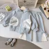 Traje Casual Estilo Coreano para Niñas, Nueva Ropa para Niños de Primavera y Otoño, Conjunto de Dos Piezas con Sudadera con Capucha y Pantalones Largos a la Moda para Niñas