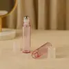 Suministro Directo de Fábrica Botella Roll-On Rosa Transparente Botella de Perfume Botella Roll-On para Aceites Esenciales Botella para Esencia de Ojos Material de Empaque para Desodorante