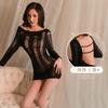 El Nuevo Atuendo de Celebridad de Internet Oshilin: Falda Corta Estilo Abstinencia Madura y Real, con Cuello Oscilante para Cubrir la Piel y Sexy Conjunto de Vestido de Punto