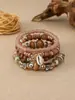 Nuevo Conjunto de Pulseras Apilables de Múltiples Capas Estilo Bohemio Playa Mariposa Concha Cuentas Coloridas Pulsera Estilo Étnico